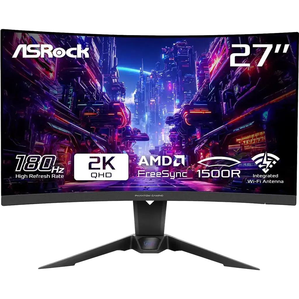 Monitor Gaming ASRock PG27QRT2A 27" Curvo QHD 2K VA 180Hz FreeSync Premium — imagen 1