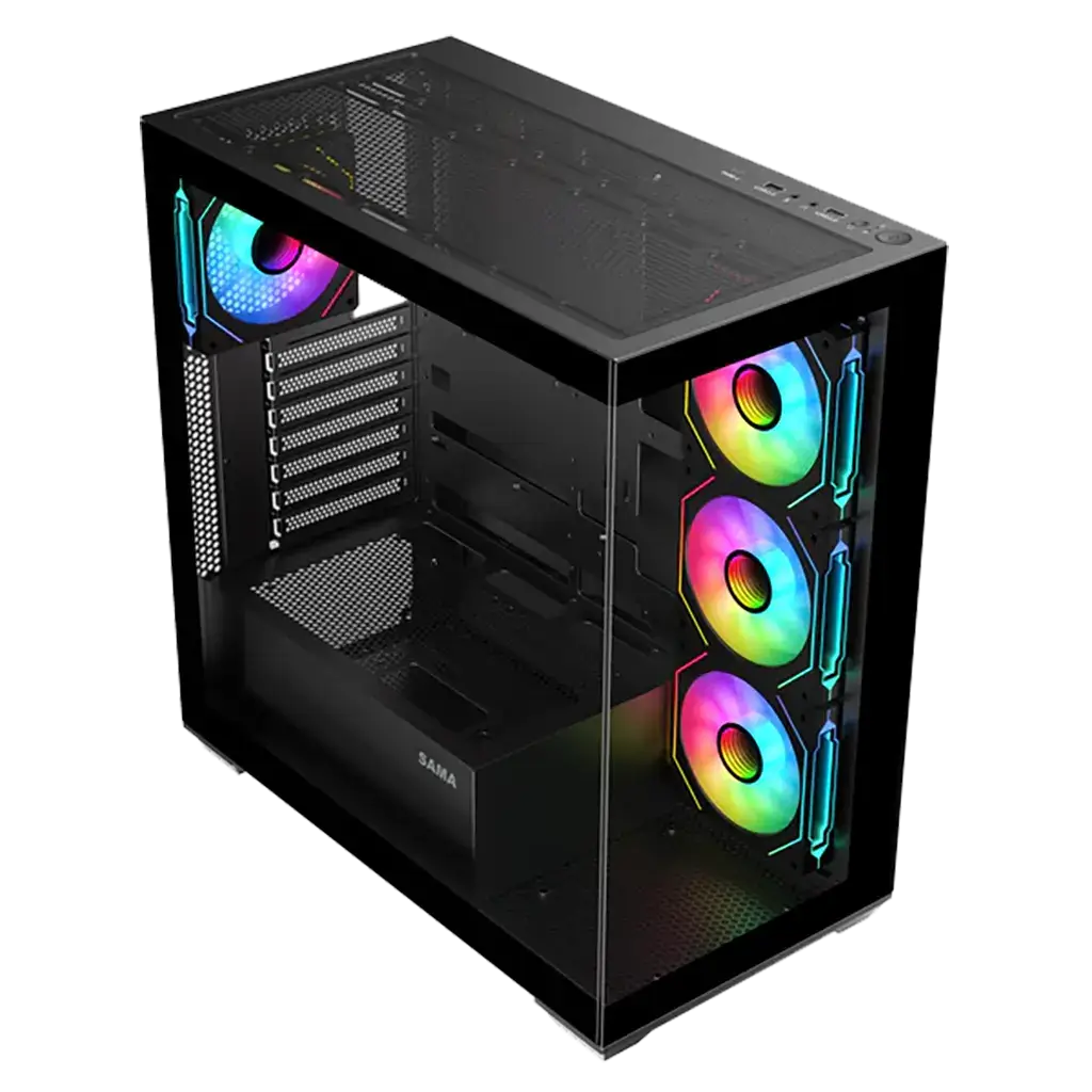Chasis Gaming SAMA Neview SV01 Panorámico 270° ARGB con 4 Ventiladores's photo #1
