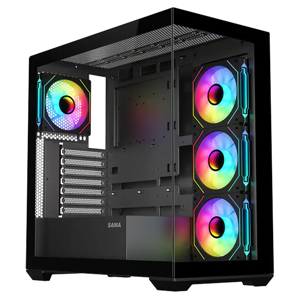Chasis Gaming SAMA Neview SV01 Panorámico 270° ARGB con 4 Ventiladores's photo #1