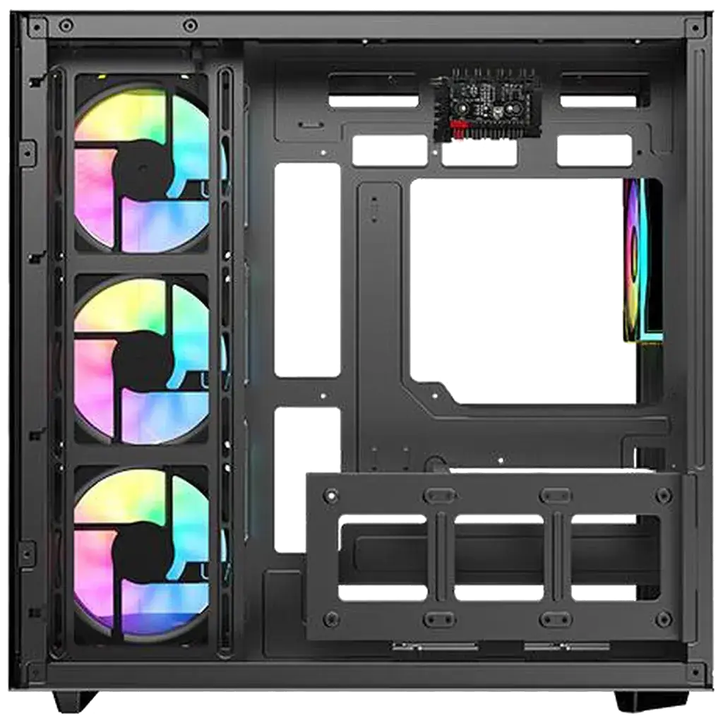 Chasis Gaming DIYPC ARGB N3 BK Panorámico 270° ARGB con 4 Ventiladores E-ATX's photo #6
