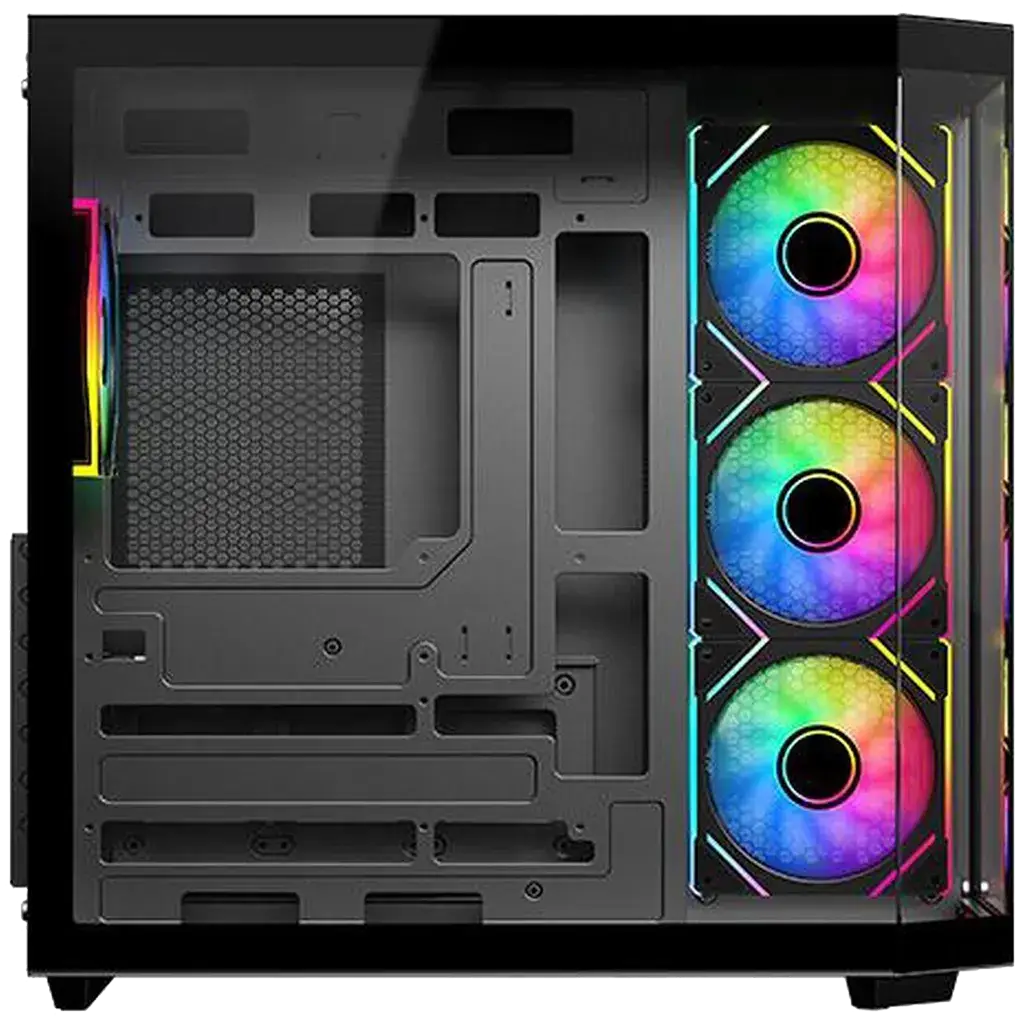 Chasis Gaming DIYPC ARGB N3 BK Panorámico 270° ARGB con 4 Ventiladores E-ATX's photo #5