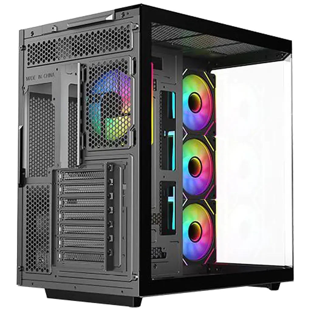 Chasis Gaming DIYPC ARGB N3 BK Panorámico 270° ARGB con 4 Ventiladores E-ATX's photo #4