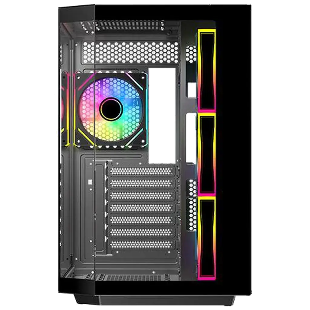 Chasis Gaming DIYPC ARGB N3 BK Panorámico 270° ARGB con 4 Ventiladores E-ATX's photo #2