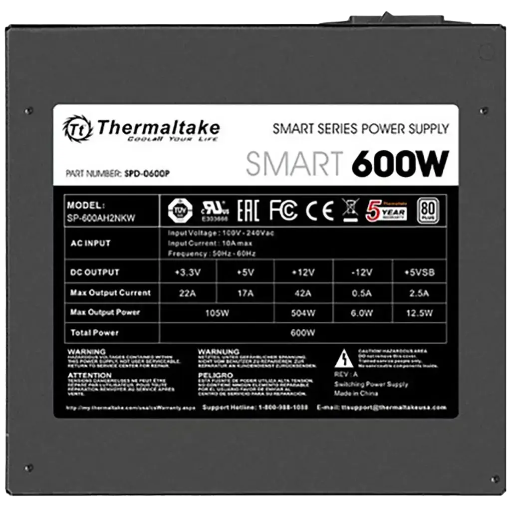 Fuente Thermaltake Smart 600W 80 Plus Standard No Modular's photo #3