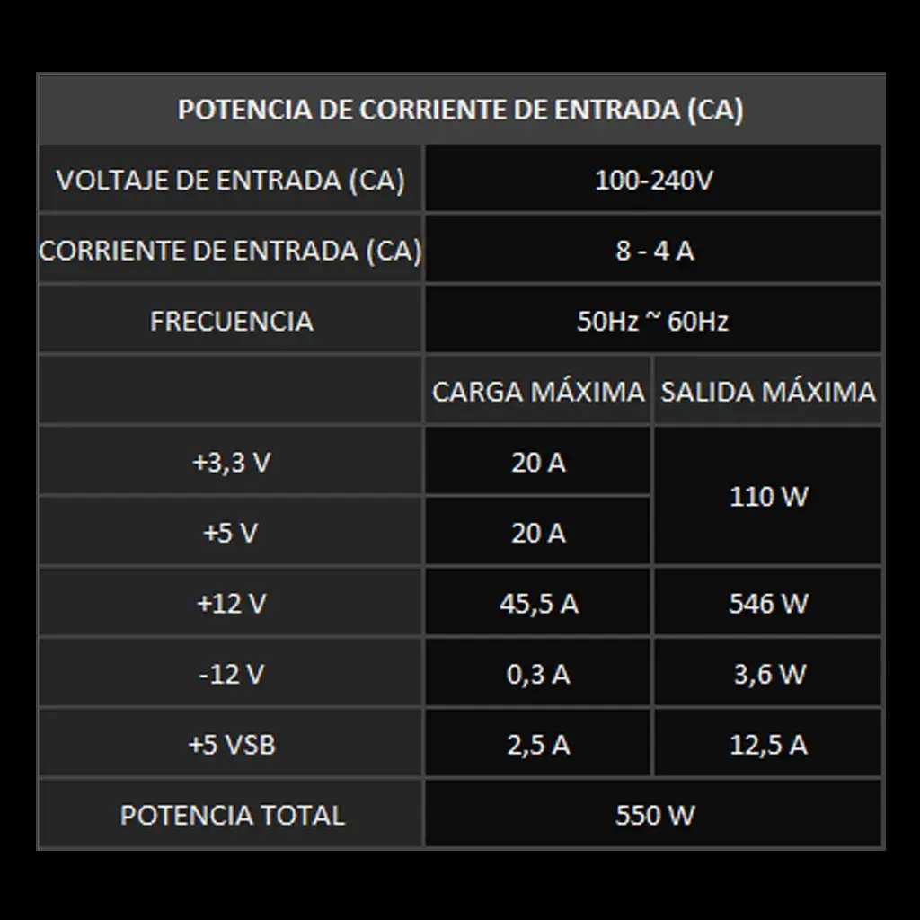 Fuente MSI MAG A550BN 550W 80 Plus Bronze No Modular's photo #6