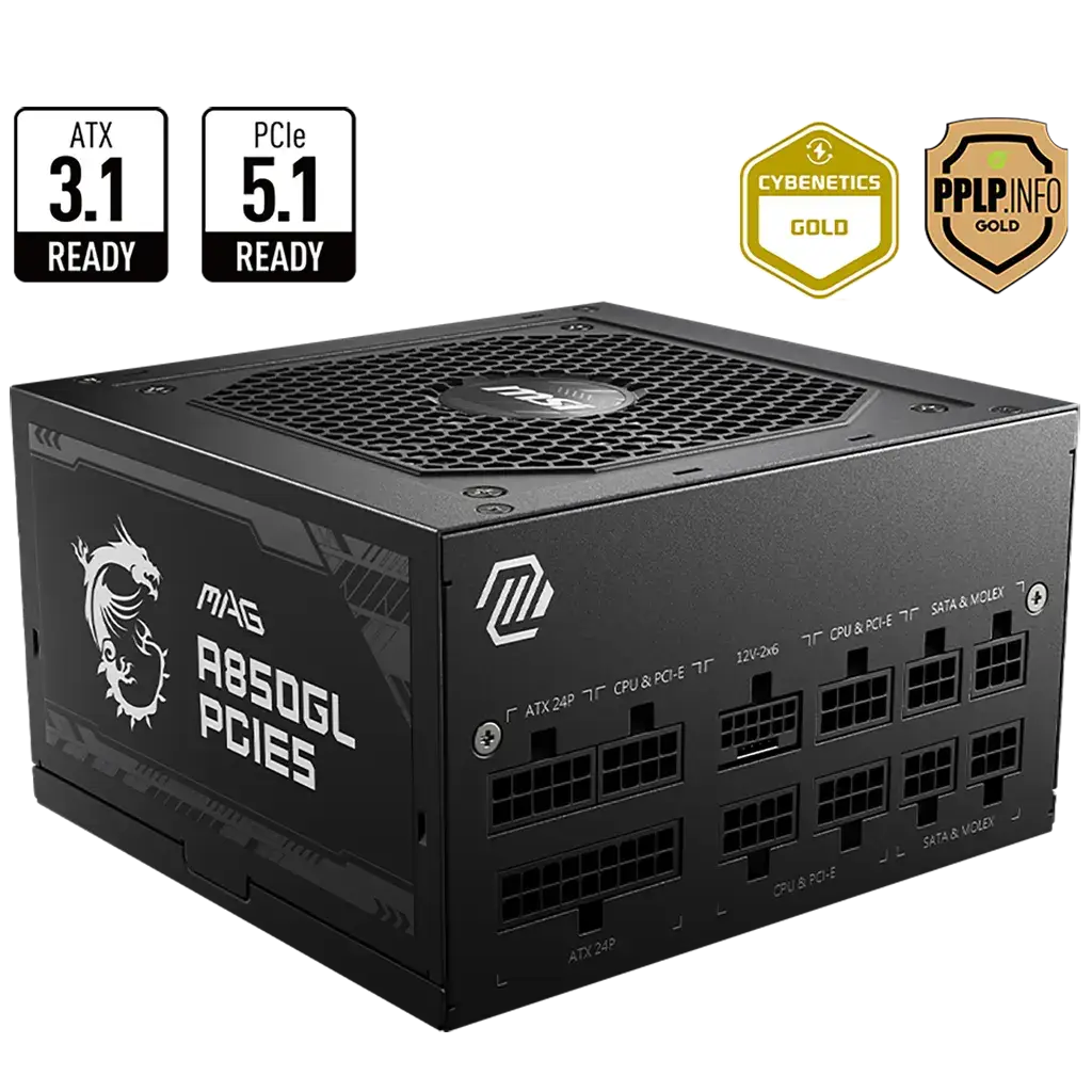 Fuente MSI MAG A850GL 850W 80 Plus Gold Full Modular PCIe 5.0's photo #1