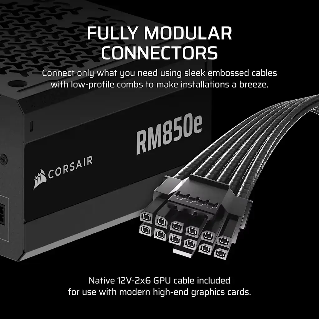 Fuente Corsair RM850e 850W 80 Plus Gold Full Modular ATX 3.1 PCIe 5.1's photo #7