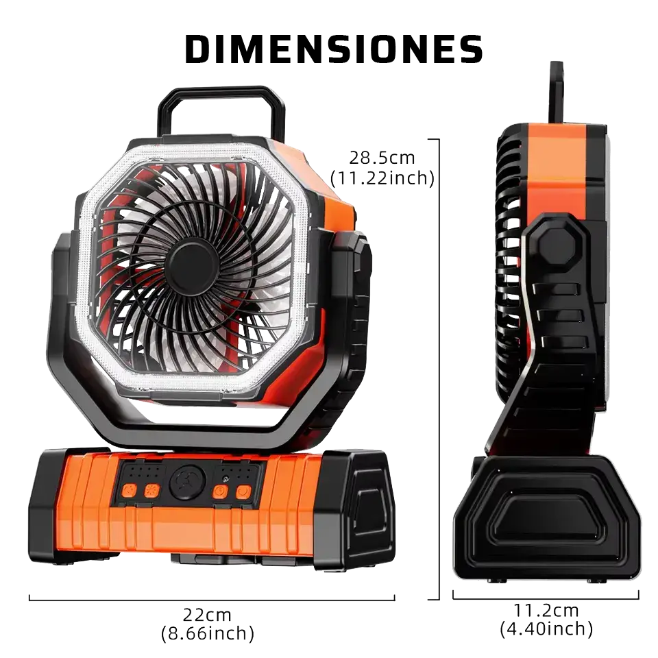 Ventilador/Lámpara Recargable F6 con Power Bank — imagen 4