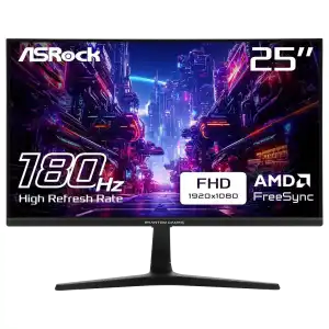 Monitor Gaming ASRock PG25FFT 25" Full HD IPS 180Hz FreeSync miniatura 1