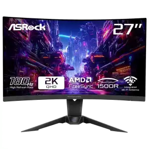 Monitor Gaming ASRock PG27QRT2A 27" Curvo QHD 2K VA 180Hz FreeSync Premium miniatura 1