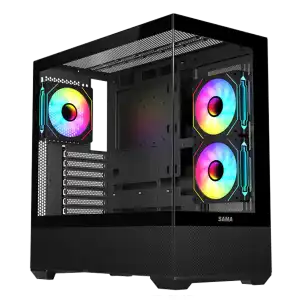 Chasis Gaming SAMA Neview SV02 Panorámico 270° ARGB con 3 Ventiladores miniatura 1