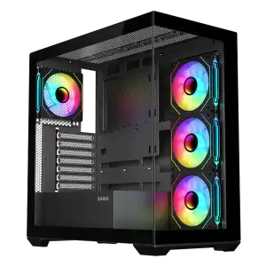 Chasis Gaming SAMA Neview SV01 Panorámico 270° ARGB con 4 Ventiladores miniatura 1