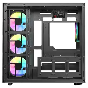 Chasis Gaming DIYPC ARGB N3 BK Panorámico 270° ARGB con 4 Ventiladores E-ATX miniatura 7