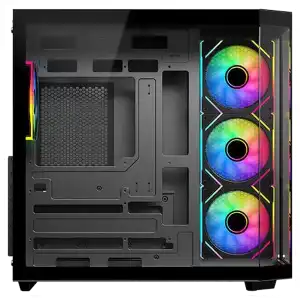 Chasis Gaming DIYPC ARGB N3 BK Panorámico 270° ARGB con 4 Ventiladores E-ATX miniatura 6