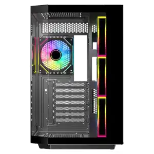 Chasis Gaming DIYPC ARGB N3 BK Panorámico 270° ARGB con 4 Ventiladores E-ATX miniatura 3