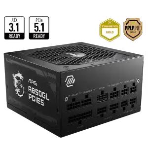 Fuente MSI MAG A850GL 850W 80 Plus Gold Full Modular PCIe 5.0 miniatura 1