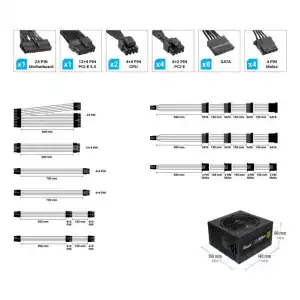 Fuente Rosewill CMG1200 G5 1200W 80 Plus Gold Full Modular ATX 3.1 PCIe 5.0 miniatura 9