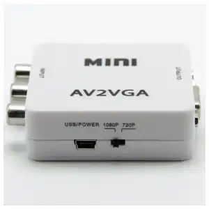 Convertidor AV (RCA) a VGA + Audio 1080p Unidireccional miniatura 1