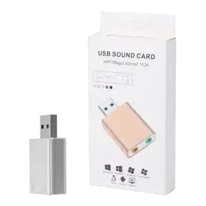 Adaptador de sonido por USB de 7.1 canales con entrada de micrófono miniatura 5