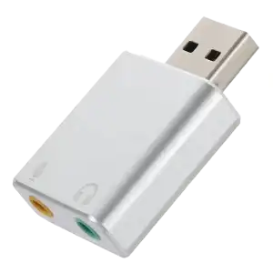 Adaptador de sonido por USB de 7.1 canales con entrada de micrófono miniatura 3