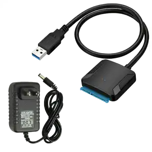 Adaptador de USB 3.0 a SATA III para SSD y HDD de 2,5" y HDD de 3,5" con alimentación de corriente miniatura 2