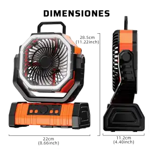 Ventilador/Lámpara Recargable F6 con Power Bank miniatura 4